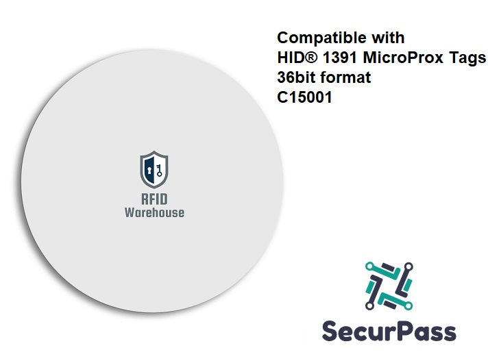Keyscan®1391 MicroProx® Compatible PVC Adhesive Tag - 36bit C15001 ...