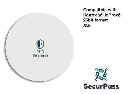 Kantech® ioProx® P50TAG Compatible PVC Adhesive Tag  - 26bit XSF